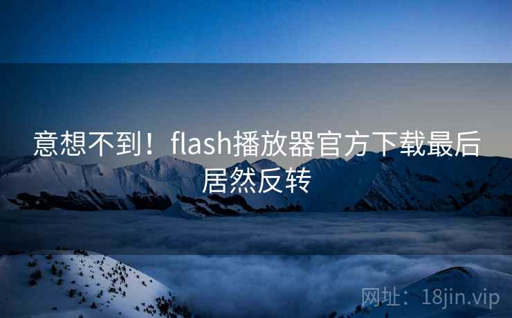 意想不到！flash播放器官方下载最后居然反转