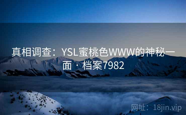 真相调查：YSL蜜桃色WWW的神秘一面 · 档案7982