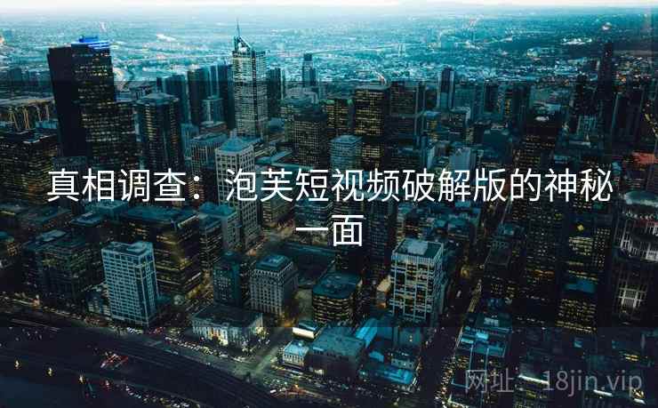 真相调查：泡芙短视频破解版的神秘一面